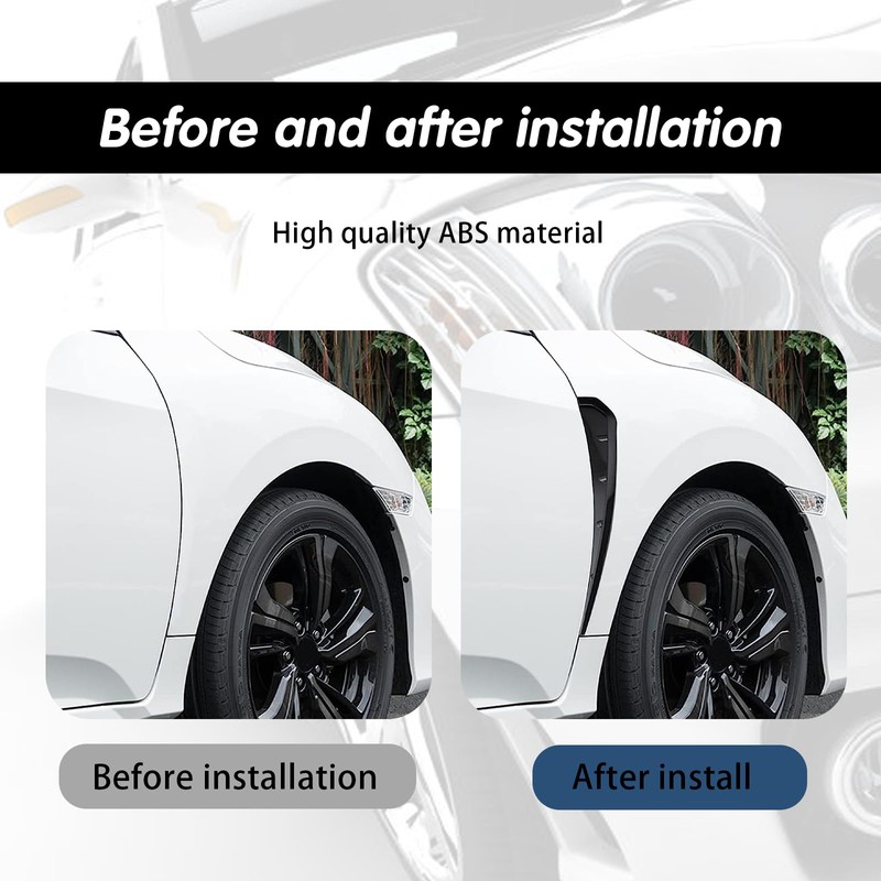 ijuicy 2 PCS Car Fender Side Vents, Carbon Fiber Spoiler