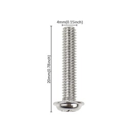 YPLonon Furniture Cupboard Handle Screws 60 Pack M4*20MM Nickel Plated Full Thread Door Knob Screws Phillips Pan Head Fixing Screws Bolt for Kitchen Bedroom Drawer Cabinet Door Handles