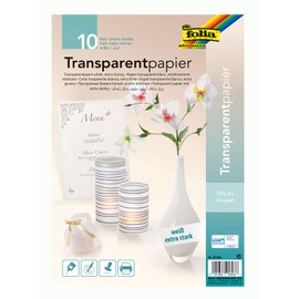 folia 87400 - Transparentpapier, DIN A4, 10 Blatt, weiß - vielseitig einsetzbar