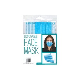 PA Essentials Disposable Face Masks – 4 Pack for Adults, Breathable 3-Ply Face Mask, Comfortable & Lightweight Disposable Masks