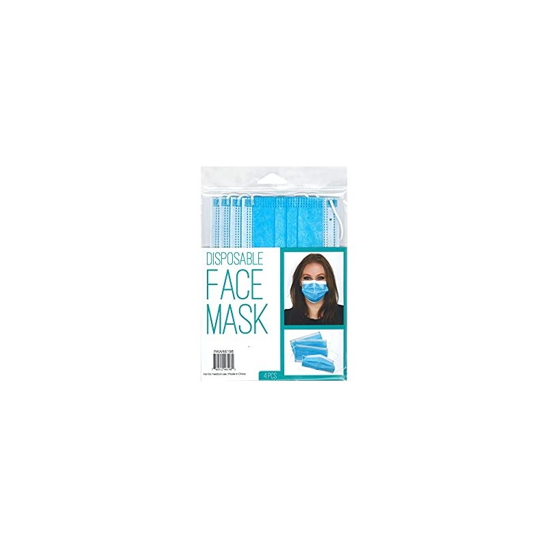 PA Essentials Disposable Face Masks – 4 Pack for Adults,