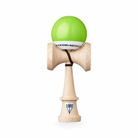KROM Original Kendama Made of Wood for Beginners and Advanced Players - POP LOL Lime Green - Skill Game for Outdoors and Indoors - Wooden Toy with String and Ball