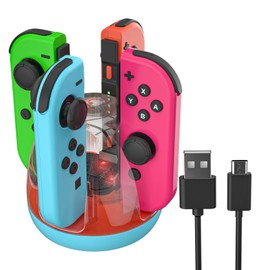 Switch Joycon Charger, Fast Charging Switch Controller Charger Dock with LED Light and USB Type C Cable - Portable and Stylish - Includes USB C Cable - Switch Joycon Charging Station