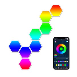 JIADAO Smart LED Wall Lights 8 Pack - Modular Voice Controlled Lighting with Music Sync, 16M Colors, App Control for Bedroom Gaming Room Decor, USB Powered