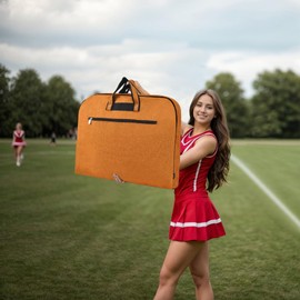 NGIL Glitter Cheer Dance and Competition Travel Companion Hanging Garment Bag for Women (Glitter-Orange)