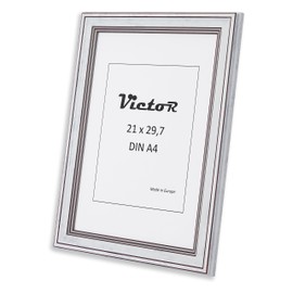 VictoR Goya Picture Frame in White 21 x 30 cm (A4) - Frame: 31 x 19 mm - Photo Frame in Vintage Style with Shatterproof Acrylic Glass - Picture Frame A4 White