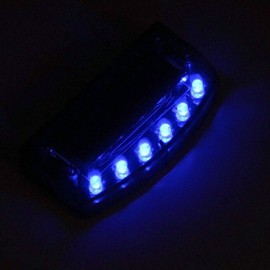 6 LED Car Led Fake Dummy Alarm Warning Light Solar Power Simulated Security Anti-Theft Flashing Light Car Burglar Alarm Light Blue