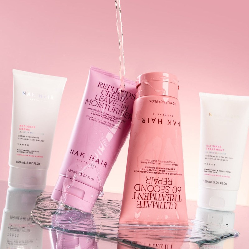 NAK Hair Nourish Trio Bundle with Replends Creme Leave In