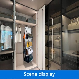 zebricolo purse organizer, NEW improved Larger, purse organizer for closet,Heavy Duty Hooks, purse storage,Space-Saving Design,handbag organizer,Visibility,closet organizer,White/Black-1PCS