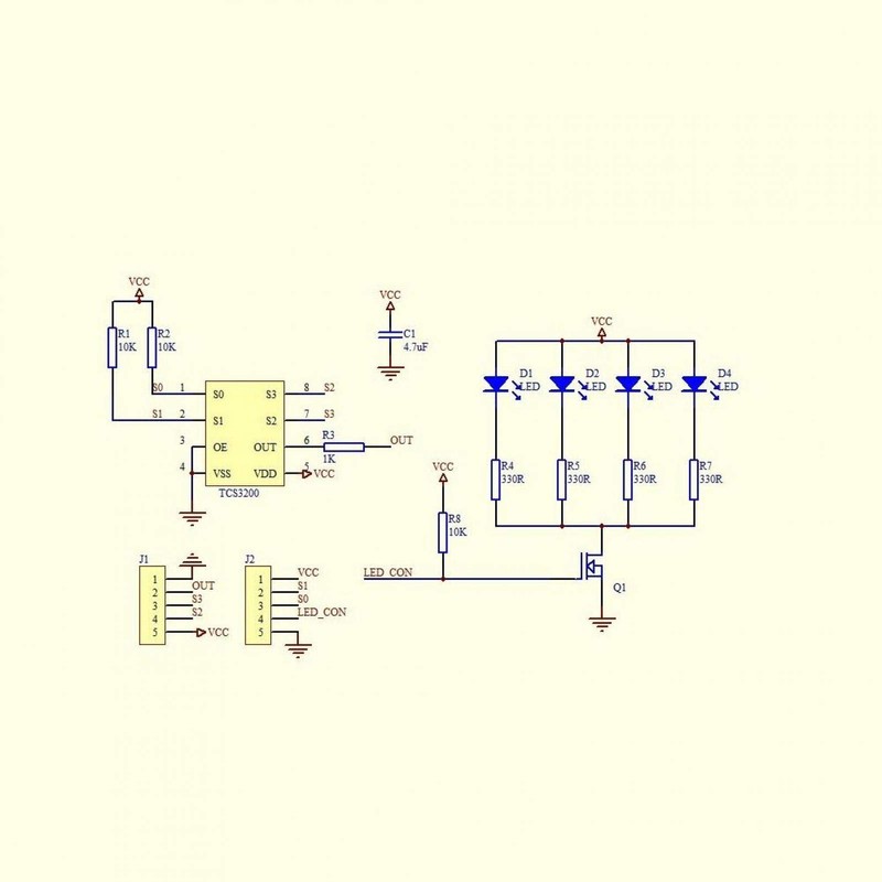 Hyuduo Color Recognition Sensor GY-31TCS230 TCS3200 3~5V Color Detection Module,