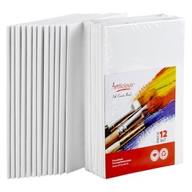 Artlicious Canvas Panels 24 Pack - 5 inch X 7 inch Super Value Pack- Artist Canvas Boards for Painting