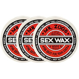 SEXWAX Classic Red Label Wax, For Surfing, Set of 3, Coconut