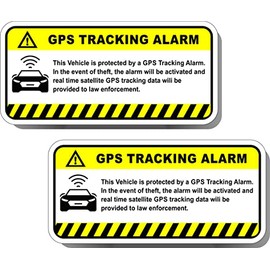 2 pcs Vehicle Warning Car GPS Tracking, 4 inches - Car Motorbike Parking Theft Sticker Safety Decals