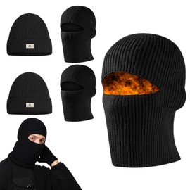 Pddenality 2 Pcs Balaclava Ski Mask，Balaclavas for Men Ski Masks for Men，Thermal Balaclava for Keeping Warm and Windproof Outdoors in Winter Black