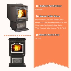 Hiorucet 3-21-08639 Combustion Blower Exhaust Fan Motor for Harman Pellet Stove Parts P68, P43, XXV, Accentra 52i, P61, Advance, P61A, P38, P38+, PB105 and Harman Wood & Coal DVC 500 Replacement Parts