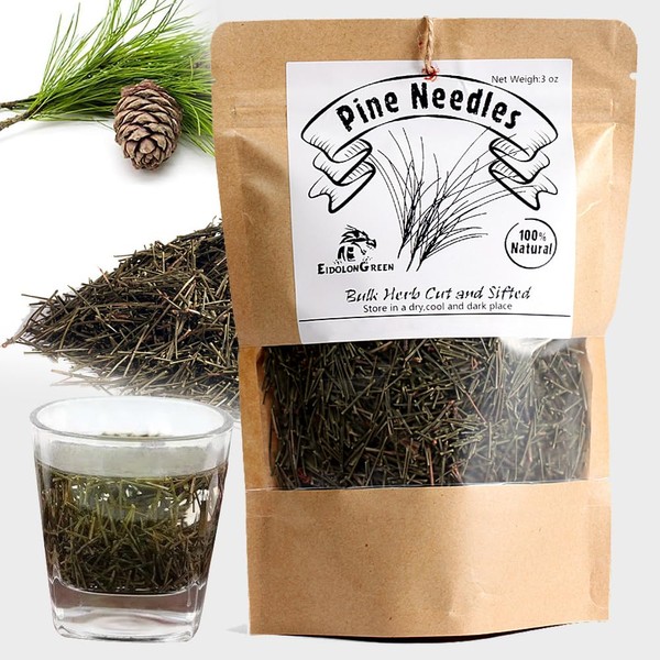 EidolonGreen [China Medicinal Herb] 100% Natural Pine Needles/松针/솔잎 Premium Quality Wild Pine Leaves Pine Needle Tea Loose Leaf (3 Oz / 88g)