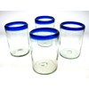Mexican Glasses & Pitcher, Blue Rim 16 Oz (Set of