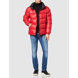 Superdry Mens Alpine Luxe Down Jacket, Relaxed Fit, Feather Filling High Risk Red Size Xxl