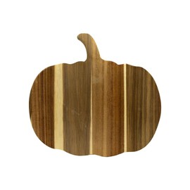 Halloween Pumpkin Shaped Kitchen Wood Cutting Board，Decor Gifts with stylish Stickers，Halloween Wood Trays with Handle(Pumpkin Dishes Decoration)