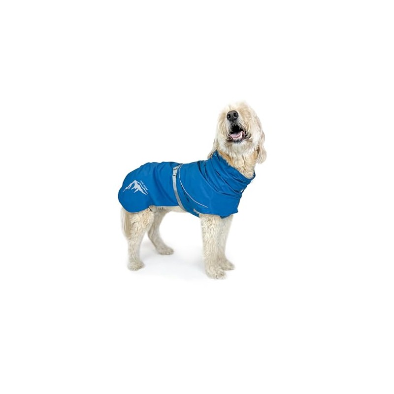 Huskimo Peak Dog Waterproof Raincoat, Fjord Blue, 46cm