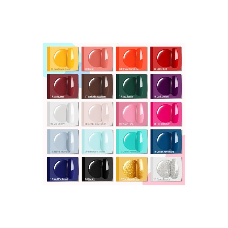MEFA Juego de 23 esmaltes de uñas de gel, kit