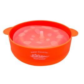 Amish Country Popcorn | Collapsible Silicone Microwave Popper with Customized ACP Logo | BPA and PVC Free Popcorn Bowl with Handles | Dishwasher Safe | Includes 2-2 oz Bags of Kernels (Orange)