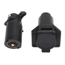Aramox Adaptador de Cableado de Remolque Redondo, Conector de Remolque Redondo de 7 Pines, Adaptador de Cableado Macho Hembra, Kit de Conector de Empalme de Enchufe de 7 Vías para