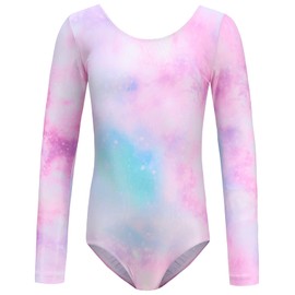 SEAUR - Girls' Sleeveless Children's Gymnastics Leotard, Classic Leotard, Small Child Dance Clothing, Ballet Yoga Dress, Butterfly Pattern, Shiny Surface, 3-16 Years, Pink Mist