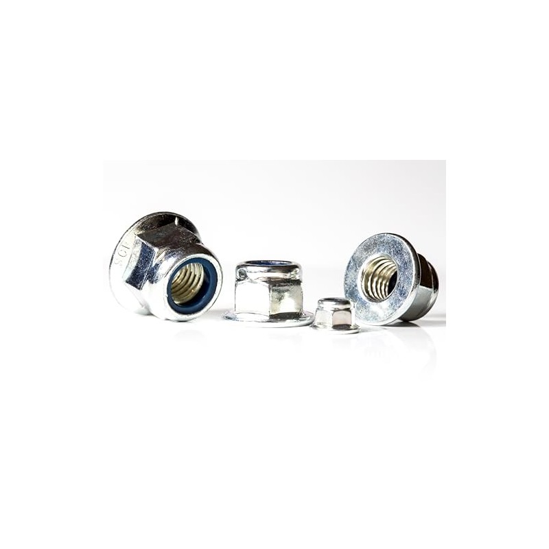 M12 Flanged Locking Nut For Screws and Bolts cl.8 Zinc
