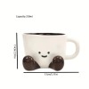 1pc 11.83oz Cute Little Feet Ceramic Cup with Spoon, Underglaze