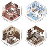 4Pcs 3D Fun Mini House Sticker Scenes with Tweezers Make