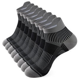 Bevigorio Compression Socks Ankle Sock for Women Mens Athletic Running Socks Cycling Socks with Arch Support Socks 4pairblackS