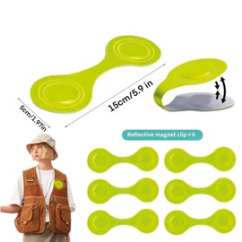 NIUBISTORE Pack of 12 Magnetic Reflectors, Reflectors Children's Reflector Clips Pendant Reflective Lapel Magnets Safety Reflector Reflectors Dog for Backpack, Jacket, Jogging and More