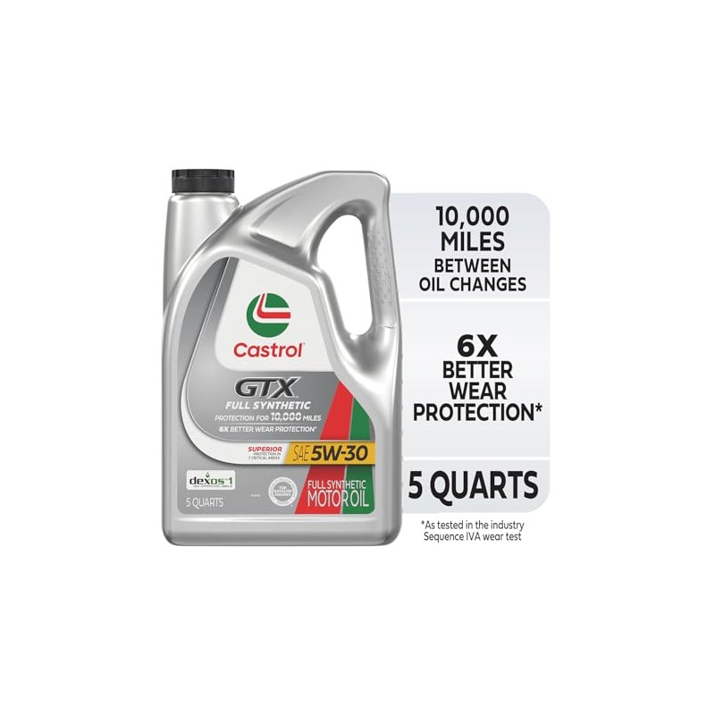 Castrol GTX - Aceite de motor sintético completo 5W-30, 5