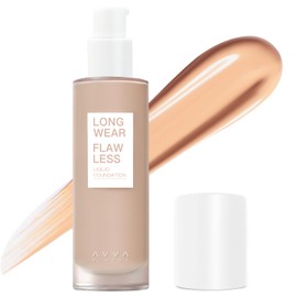 AVVA VISION Longwear Flawless Liquid Foundation Full Coverage Matte Lightweight Poreless Natural True Skin Tone, Medium Tan, 1 fl. oz.