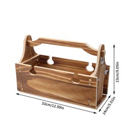 Yuehuam 2 in 1 Folding Wooden Picnic Basket Table, Wooden Outdoor Folding Picnic Table with 4 Glass Holder for Romantic Camping Park, Party, Garden Concerts