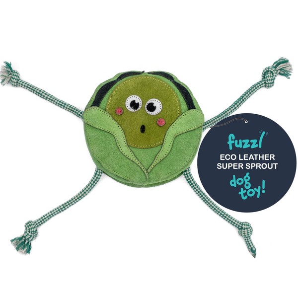 Fuzzl Eco Leather Super Sprout Natural and Tough Dog Toys