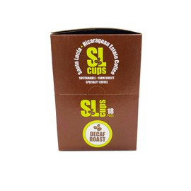 Santa Lucia Nicaraguan Specialty Coffee Estate Decaf Roast SL Cups - Single Use Pods (Estate Decaf Roast, 18 Count)