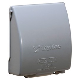 TayMac MX7280S Weatherproof Metallic Low Profile While-In-Use Device cover with 55-in-1 Configurations and Two Gang, Vertical, Gray