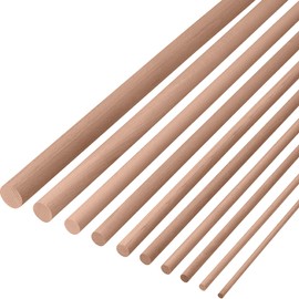 Gedotec Beech Round Rod, Smooth, Round Woods, Craft Sticks 6 x 1000 mm, Pack of 5, Wooden Sticks Made of Beech Wood for Crafts, Round Rod Made of Solid Wood, Round, Craft Sticks for Wooden Building