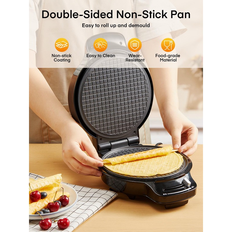 FOHERE Waffle Cone Maker Machine and Ice Cream Bowl Maker