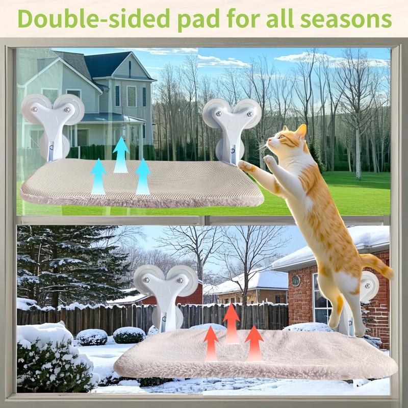 Cat Window Perch with 6 Strong Suction Cups,Indoor Folding Cat