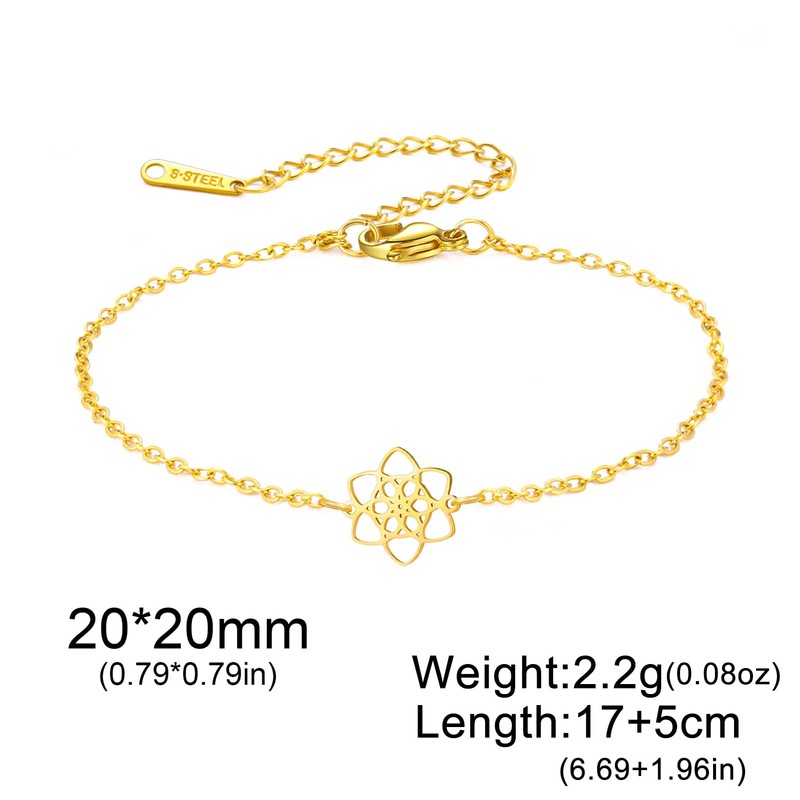 Amaxer Celtic Knot Gold Bracelets Stainless Steel Trinity Knot Flower