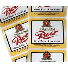 Dehydrated Beer Labels, 24 Vinyl Stickers, Enough for Two Cases! Realistic Lables, Glossy, Durable, Apply to Your own Bottles, Fool Your Friends, Practical Joke, College Gift, Looks Real
