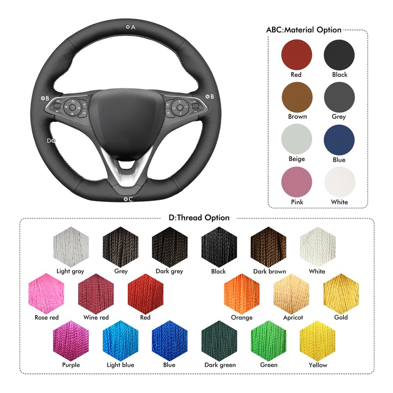 MEWANT Steering Wheel Cover Compatible with Opel Astra (K) /
