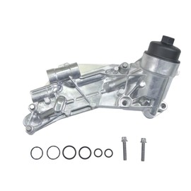 REVO Engine Oil Cooler Filter Housing Assembly Adapter Compatible with 2008-2019 Chevy Cruze Sonic Aveo Malibu, Buick Cascada, Pontiac G3, Saturn Astra 1.6L 1.8L Replaces#25199751