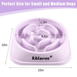 Slow Feeder Dog Bowls, 1 Pack, Non-Slip Feeding Bowls, Anti-Choking and Interactive Bloating Stop Dog Bowls for Small and Medium Dogs and Cats (Purple)