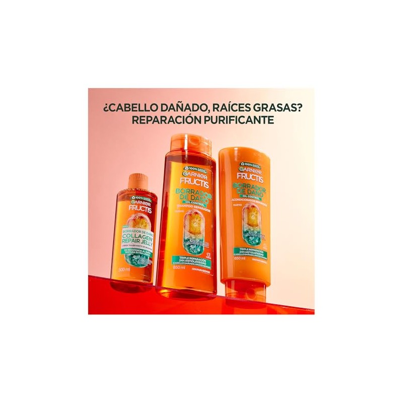 Garnier Fructis Borrador de Daño Control Grasa Crema Transparente 10