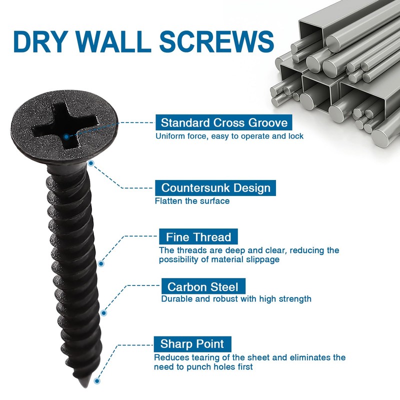 VooGenzek 100 pieces M3.5 x 30 mm coarse thread drywall