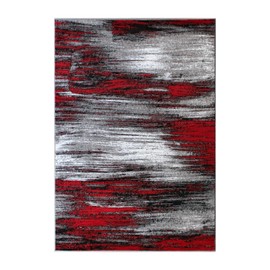 Flash Furniture Rylan Collection Abstract Area Rug - Scraped Design Red Olefin Rug - 5' x 7' Area Rug - Jute Backing - Living Room, Bedroom, & Family Room